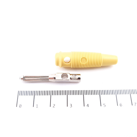 1 X HIRSCHMANN BÜLA 20K AMR YELLOW MALE 4MM BANANA PLUG. CA248U38F070825