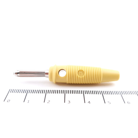 1 X HIRSCHMANN BÜLA 20K AMR YELLOW MALE 4MM BANANA PLUG. 4MM CONNECTOR. CA248U38F070825