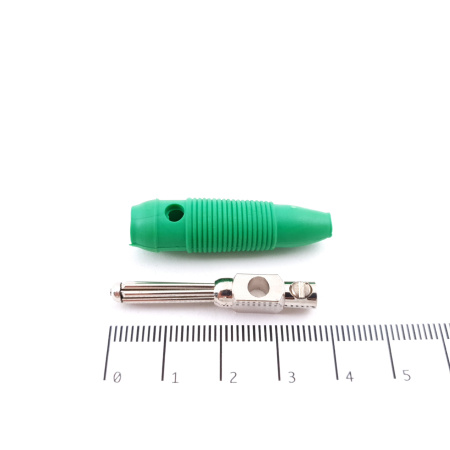 1 X 4MM MALE BANANA PLUG. MULTI-SPRING WIRE PLUG. GREEN. CA248U65F210825