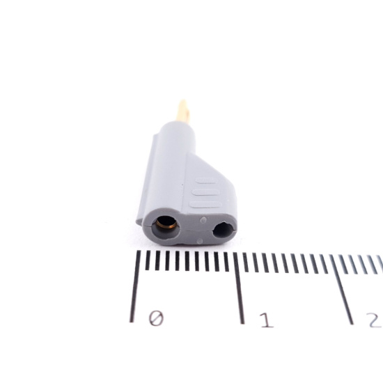 2 X 2MM STACKABLE BANANA PLUG GREY....