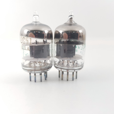 2 X JAN 2C51 SYLVANIA TUBE. 1970s PROD. MATCHED PAIR. NOS/NIB. 6. CH32