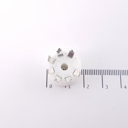 1 x 7 PINS MINIATURE SOCKET TUBE PCB CERAMIC. ZOCALO 7 PINS MINIATURA. 1pc 17.6mm di