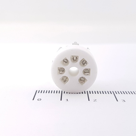 1 x 7 PINS MINIATURE SOCKET TUBE PCB CERAMIC. ZOCALO 7 PINS MINIATURA. 1pc 17.6mm di
