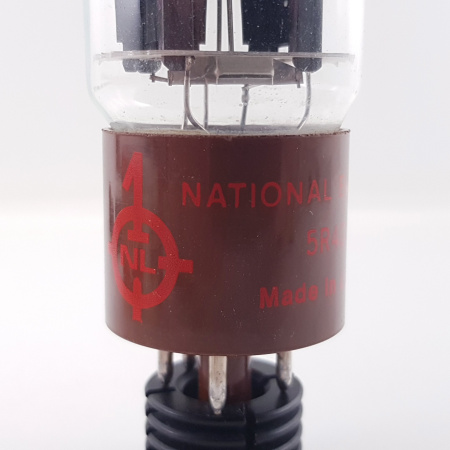 1 X 5R4GYA NATIONAL TUBE. BLACK PLATES. RECTANGULAR GETTER. NOS/NIB. CB44