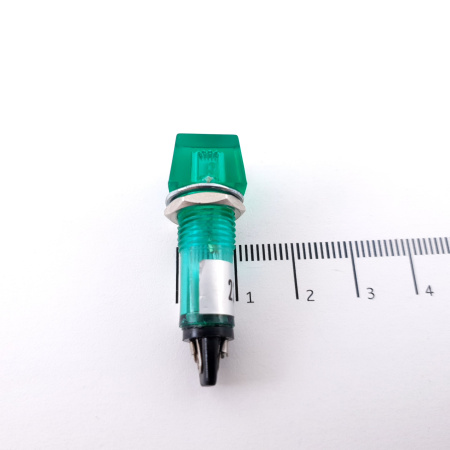 1 X GREEN NEON SIGNAL LAMP 220VAC. NOS. C517U1F280925