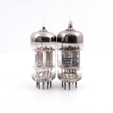 2 X 12AX7 MINIWATT CHROME PLATES TUBE. NOS. MATCHED PAIR. CB ENA