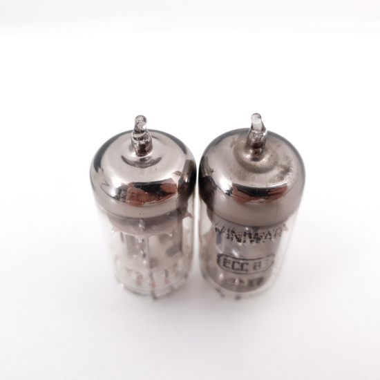 2 X 12AX7 MINIWATT CHROME PLATES...