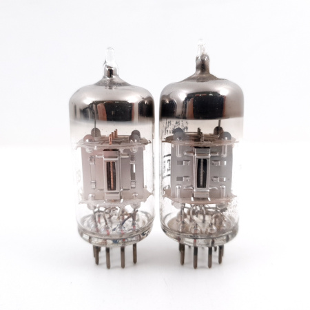 2 X 12AX7 MINIWATT CHROME PLATES TUBE. NOS. MATCHED PAIR. CB ENA