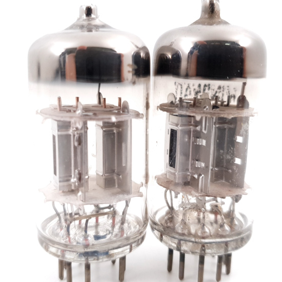 2 X 12AX7 MINIWATT CHROME PLATES...