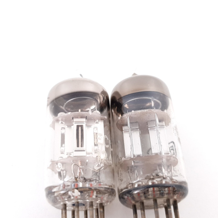 2 X 12AX7 MINIWATT CHROME PLATES TUBE. NOS. PERFECT MATCHED PAIR. CB ENA