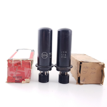 2 X 5T4 / VT-114  RCA TUBE. MATCHED PAIR.  NOS/NIB. 1. CH58