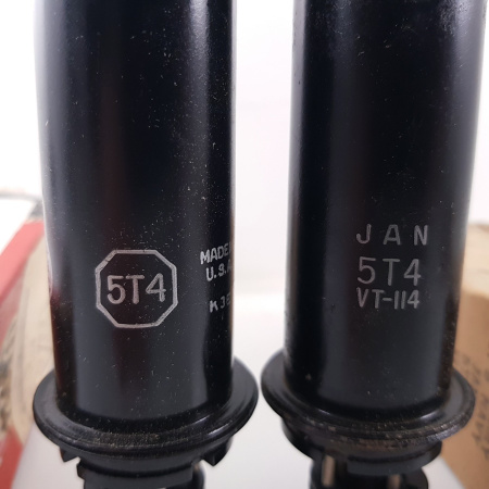 2 X 5T4 / VT-114  RCA TUBE. MATCHED PAIR.  NOS/NIB. 1. CH58