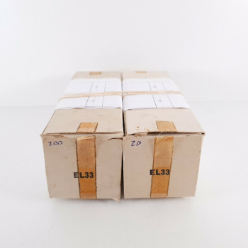 2 X EL33 TUBE. MULLARD. SMOKED GLASS. DUAL D-G. 1950s. MATCHED PAIR. CÑ  ENA