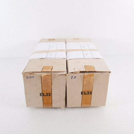 2 X EL33 TUBE. MULLARD. SMOKED GLASS. DUAL D-G. 1950s. MATCHED PAIR. CÑ  ENA