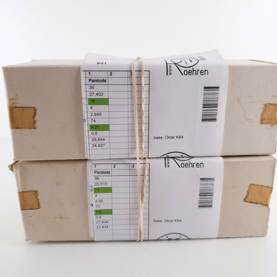 2 X EL33 TUBE. MULLARD. SMOKED GLASS. DUAL D-G. 1950s. MATCHED PAIR. CÑ  ENA