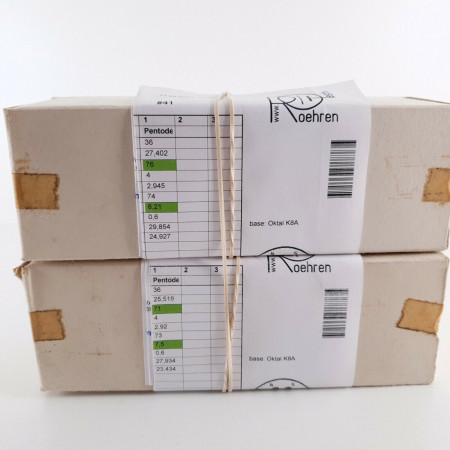 2 X EL33 TUBE. MULLARD. SMOKED GLASS. DUAL D-G. 1950s. MATCHED PAIR. CÑ  ENA