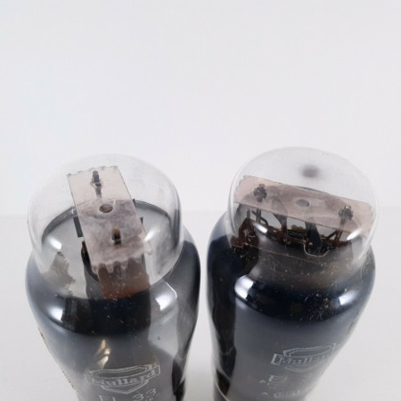 2 X EL33 TUBE. MULLARD. SMOKED GLASS. DUAL D-G. 1950s. MATCHED PAIR. CÑ  ENA