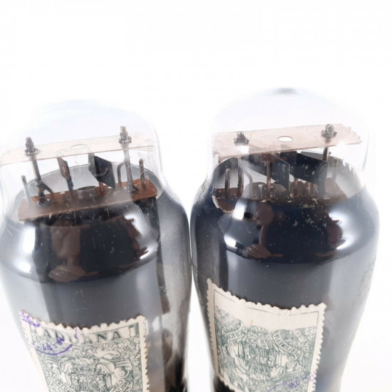 2 X EL33 TUBE. MULLARD. SMOKED GLASS. DUAL D-G. 1950s. MATCHED PAIR. CÑ  ENA