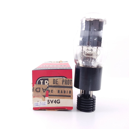 1 X 5V4G TRONAL TUBE. BALANCED SISTEM 122/122%. RECTANGULAR GETTER.  NOS / NIB. RC18