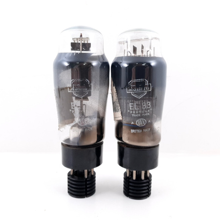 2 X EL33 MULLARD TUBE. SMOKED GLASS. NOS/NIB. MATCHED PAIR. 85/86%. ENA AG
