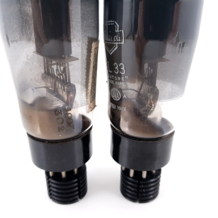 2 X EL33 MULLARD TUBE. SMOKED GLASS. NOS/NIB. MATCHED PAIR. 85/86%. ENA AG
