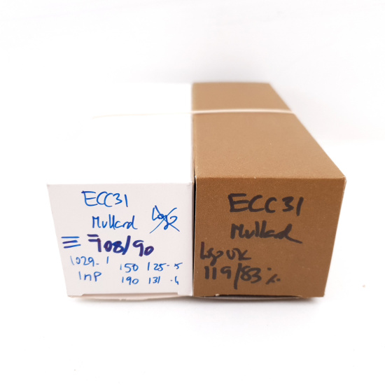 2 X ECC31 MULLARD TUBE. BLACK PLATES....