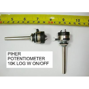 POTENCIOMETRO CARBON. CARBON PIHER POTENTIOMETER. 10K LOG C/I W ON/OFF. P21