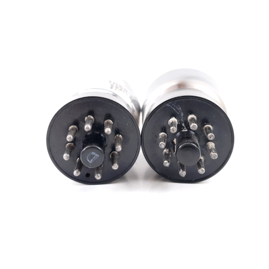 2 X ECC31 MULLARD TUBE. BLACK PLATES....
