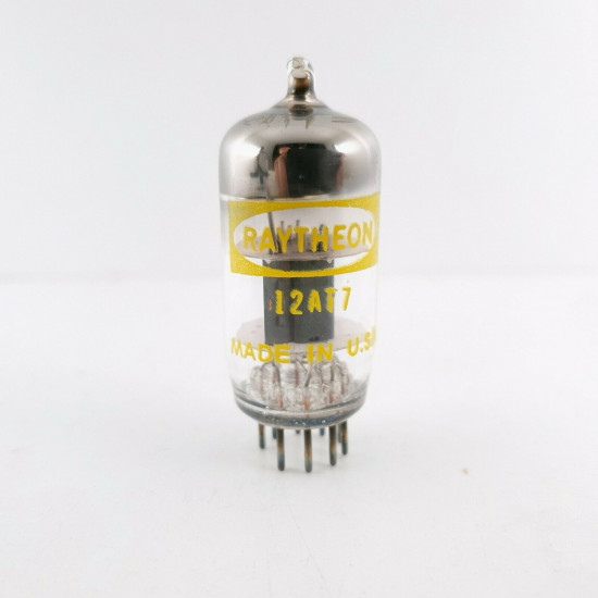 1 X 12AT7 TUBE. RAYTHEON BRAND. GREY PLATES. D-GETTER. 1960s PRODUCTION. CF  ENA