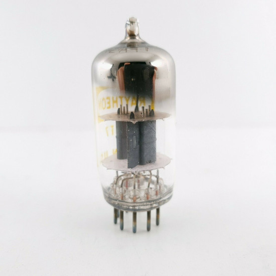 1 X 12AT7 TUBE. RAYTHEON BRAND. GREY PLATES. D-GETTER. 1960s PRODUCTION. CF  ENA