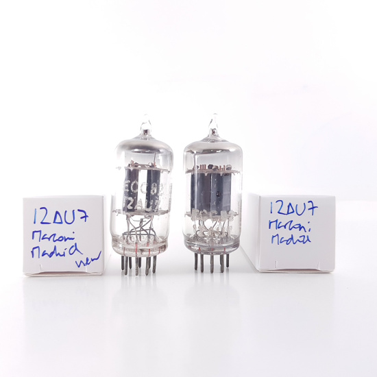 2 X 12AU7 MARCONI MADRID TUBE. NOS....