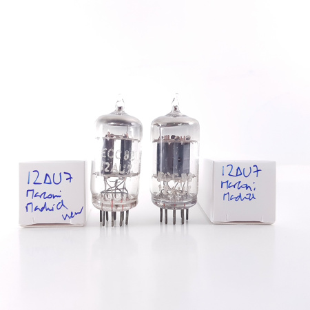 2 X 12AU7 MARCONI MADRID TUBE. NOS. MATCHED PAIR. RCB41