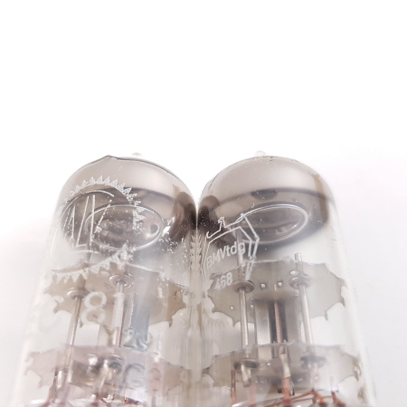 2 X EC81 VALVO TUBE. 1960s PHILIPS PROD. COPPER ROD. GOLD PIN. 17/17mA. 8. CH81