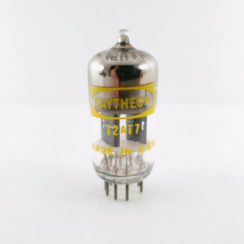 1 X 12AT7 TUBE. RAYTHEON BRAND. BLACK PLATES. D-GETTER. 1960s PRODUCTION CF  ENA 2