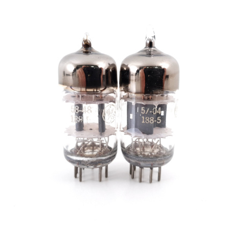 2 X 12AT7WA GENERAL ELECTRIC TUBE. 1950s PROD. 3 MICA. MATCHED PAIR 5. CH100