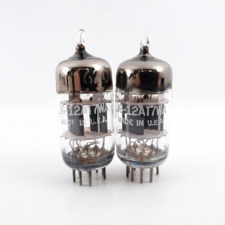 2 X 12AT7WA GENERAL ELECTRIC TUBE. 1950s PROD. 3 MICA. MATCHED PAIR 6. CH100