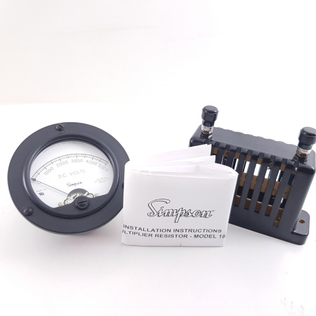 1 X SIMPSON ANALOG PANEL METER 0-5000 DCV + 1 X  SIMPSON MULTIPLIER MODEL 183 5000v