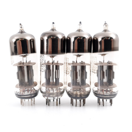 4 X 6N6P / 6Н6П TUBE. 1970s RUSSIAN PROD. GOLD GRID. MATCHED QUAD. CB391