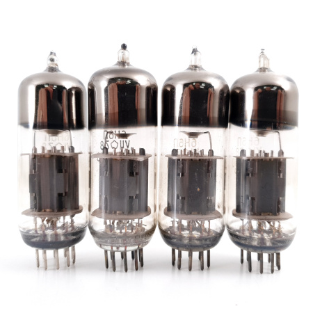 4 X 6N6P / 6Н6П TUBE. 1970s RUSSIAN PROD. GOLD GRID. MATCHED QUAD. CB391