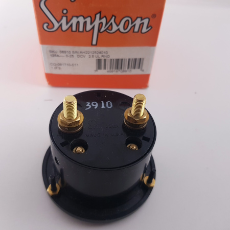 1 X SIMPSON ANALOG PANEL METER 125A 0-25 DCV VOLTS AMMETERS. MODEL 125. RCB365