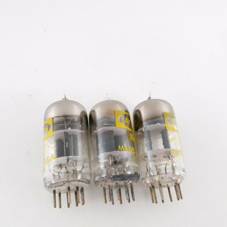 3 X 12AT7 TUBE. RAYTHEON BRAND. BLACK PLATES. SQ-GETTER. 1960s PROD. CF  ENA