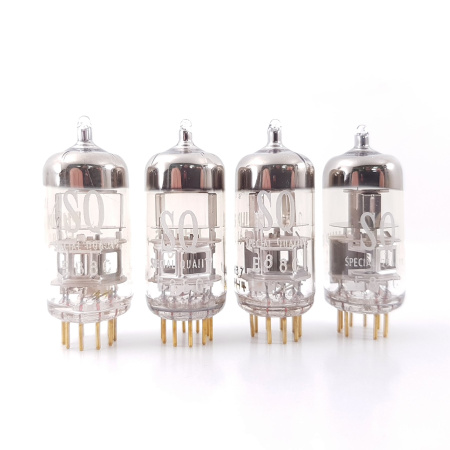 4 X E88C / 8255 SINGLE TRIODE PHILIPS TUBE. 1960s PROD. 3MICA. SQ. HIGH GAIN. MATCHED QUAD. 25. CH78