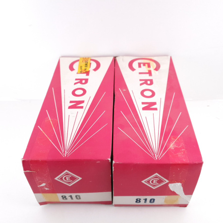 2 X 810 CETRON TUBE. 1960s PRODUCTION. BLACK PLATES. NOS/NIB.