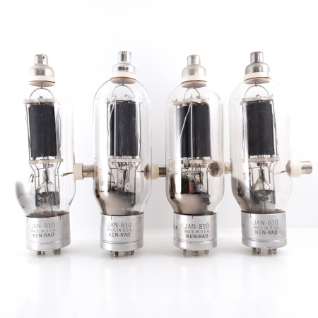 4 X JAN 810 KEN-RAD TUBE. 1950s PRODUCTION. BLACK PLATES. NOS/NIB.