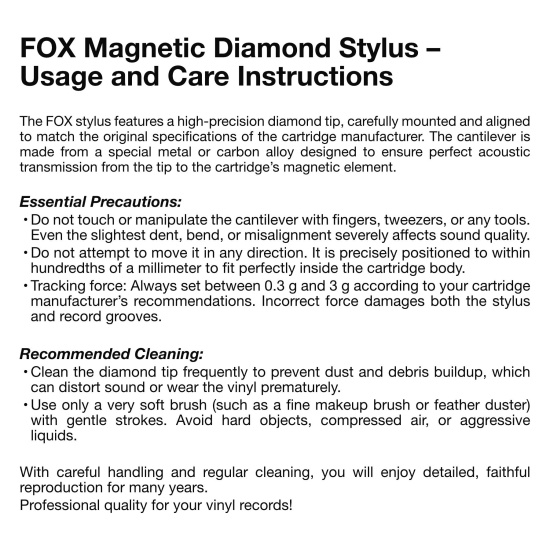 1 X FOX 60 DST-W DIAMOND STYLUS...