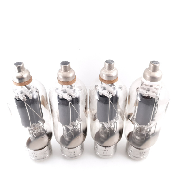 4 X JAN 810 RCA TUBE. BLACK PLATES....