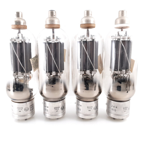 4 X JAN 810 RCA TUBE. BLACK PLATES....