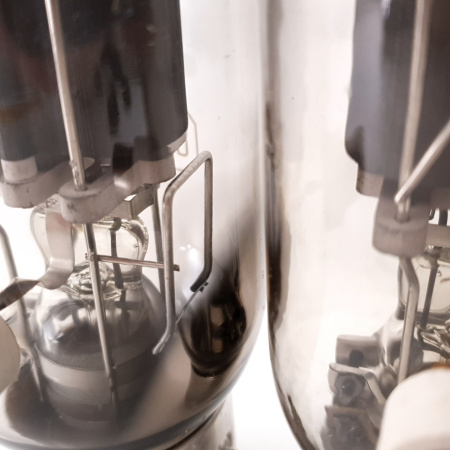 2 X JAN CRC 810 RCA TUBE. BLACK PLATES. 1950s PRODUCTION. NOS/NIB.