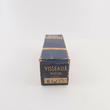 1 X 6SJ7GT VISSEAUX TUBE. BLACK PLATES. 1940s PROD. NOS/NIB. CY  ENA