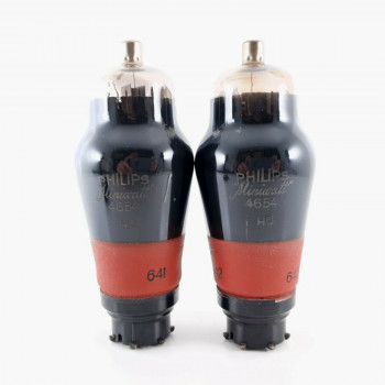2 X 4654 PHILIPS-MINIWATT TUBE. SWASTIK SYMBOL. MATCHED & BALANC PAIR 2. CP  ENA 2